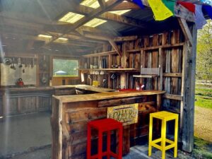 yurt separate kitchen area